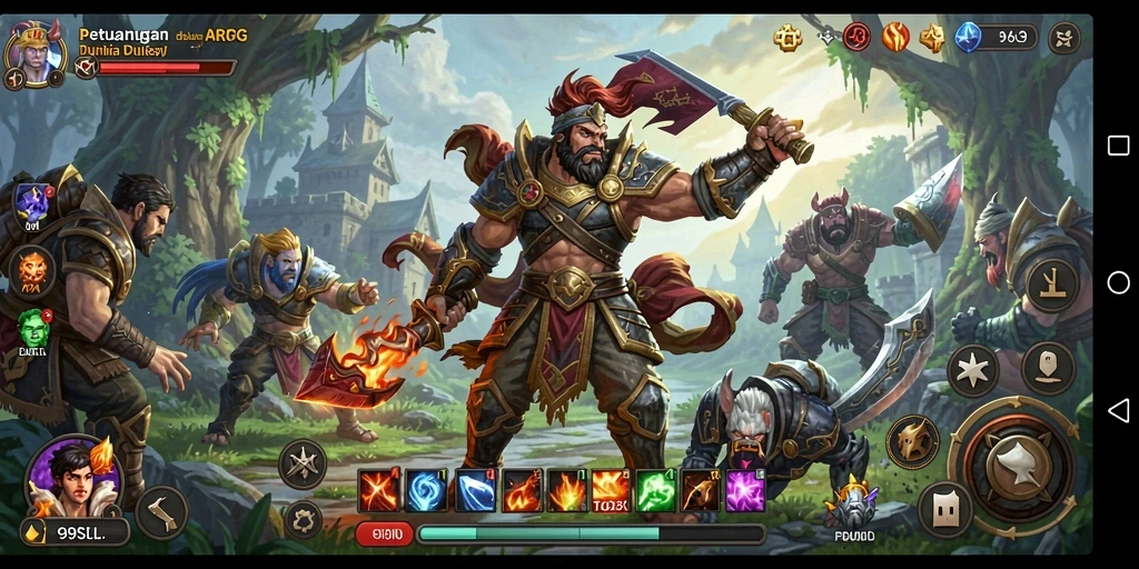 Tampilan gameplay mendebarkan dalam petualangan ARPG yang epik.