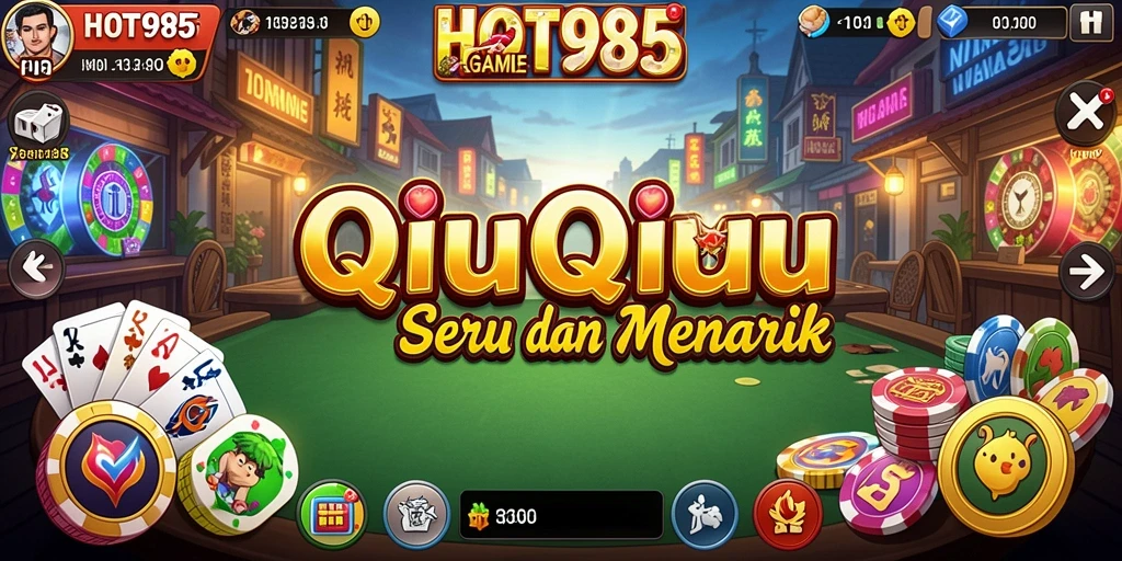 Screenshot menampilkan momen seru dalam permainan QiuQiu.