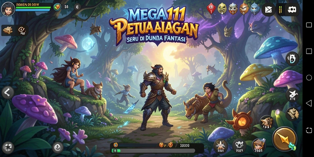 Tampilan gameplay MEGA111 yang menampilkan aksi seru dalam pertarungan RPG.