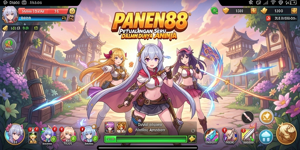 Tangkapan layar gameplay PANEN88 menampilkan karakter Anime yang dinamis.